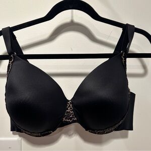 Soma Vanishing Back Full Coverage Black/Brown Lace Underwire Bra 42D